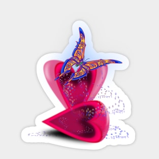 Butterfly Emerging from Heart Shaped Egg Sticker